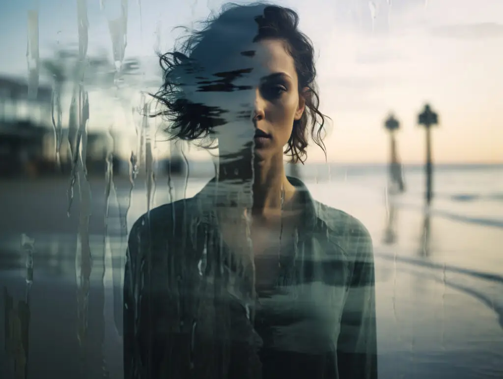 Woman experiencing psychological fracturing