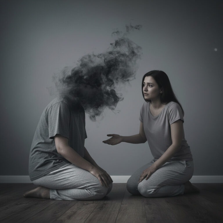 Couple together attempting to work through depression together