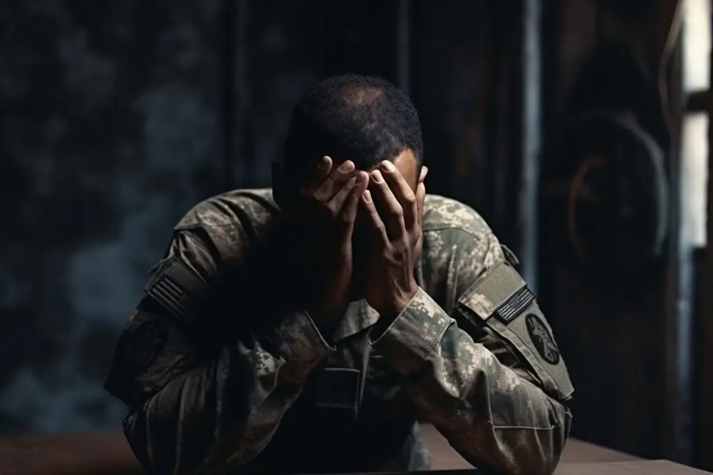 Soldier suffering from PTSD