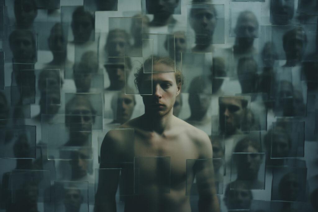 Man with visual selection of personalities due to disorder