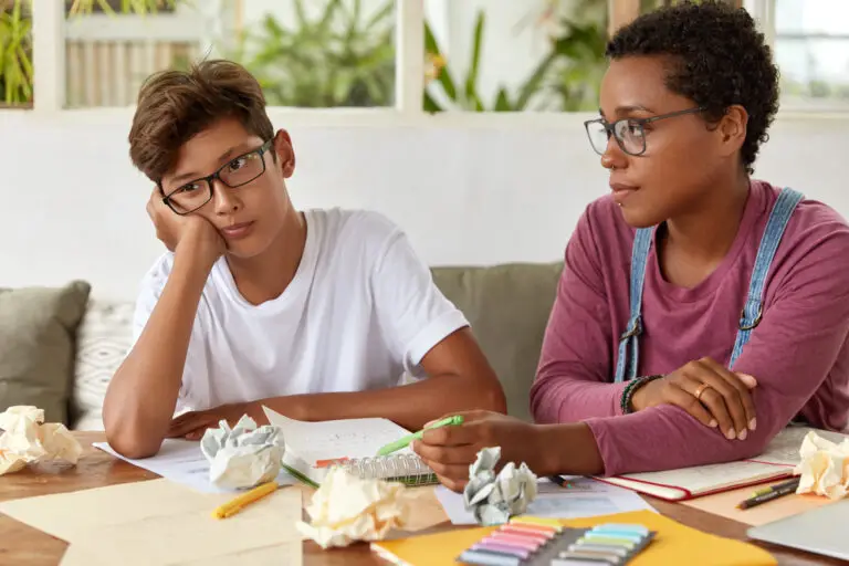 son sitting with mother as she wonders if her teen needs to see a pyschiatrist in las vegas