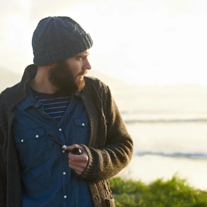 Man with PTSD living near Las Vegas looking into the water after getting psychiatric treatment from MindWell